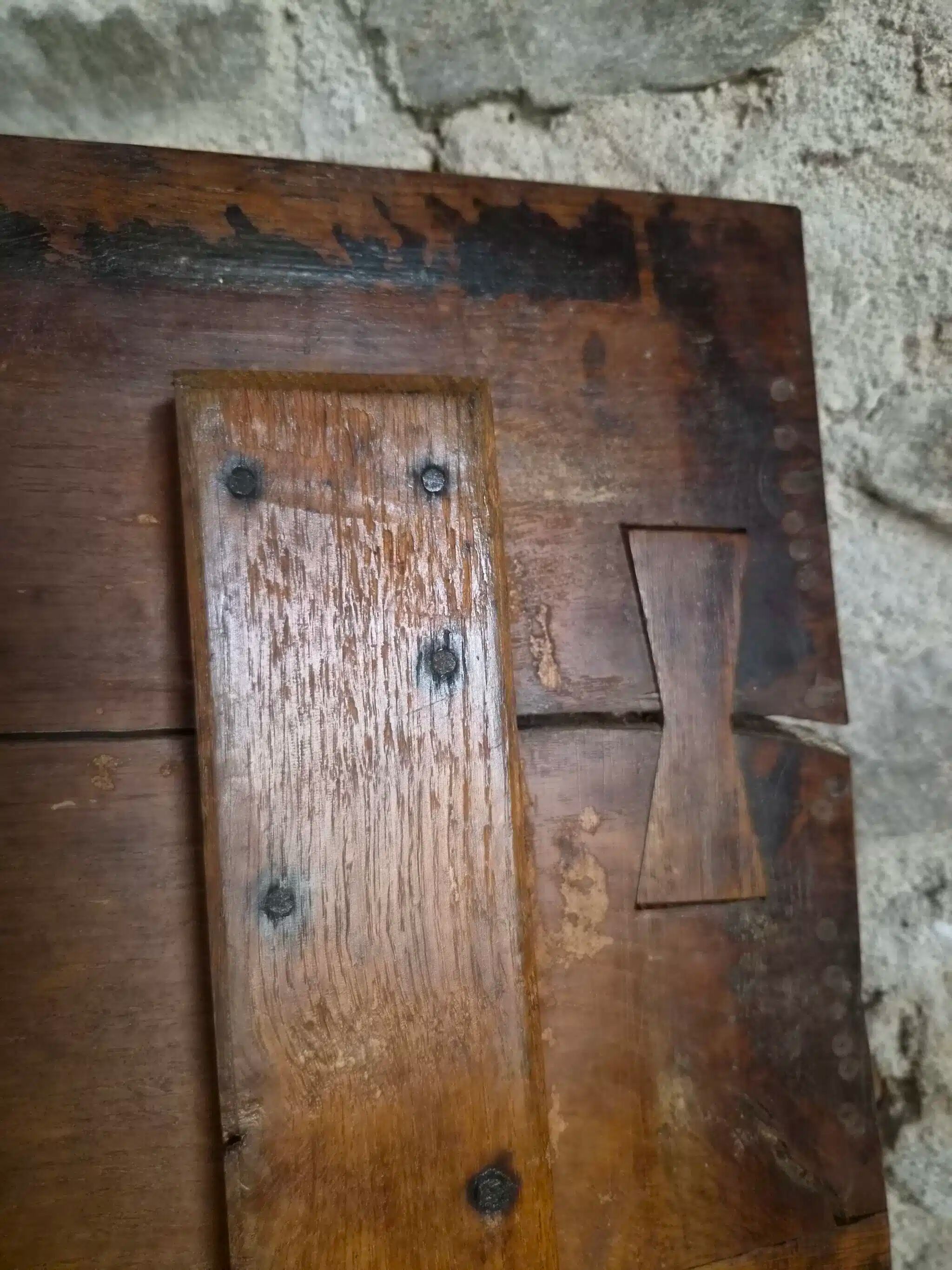 Antique oak flour chest from France, 19th century.