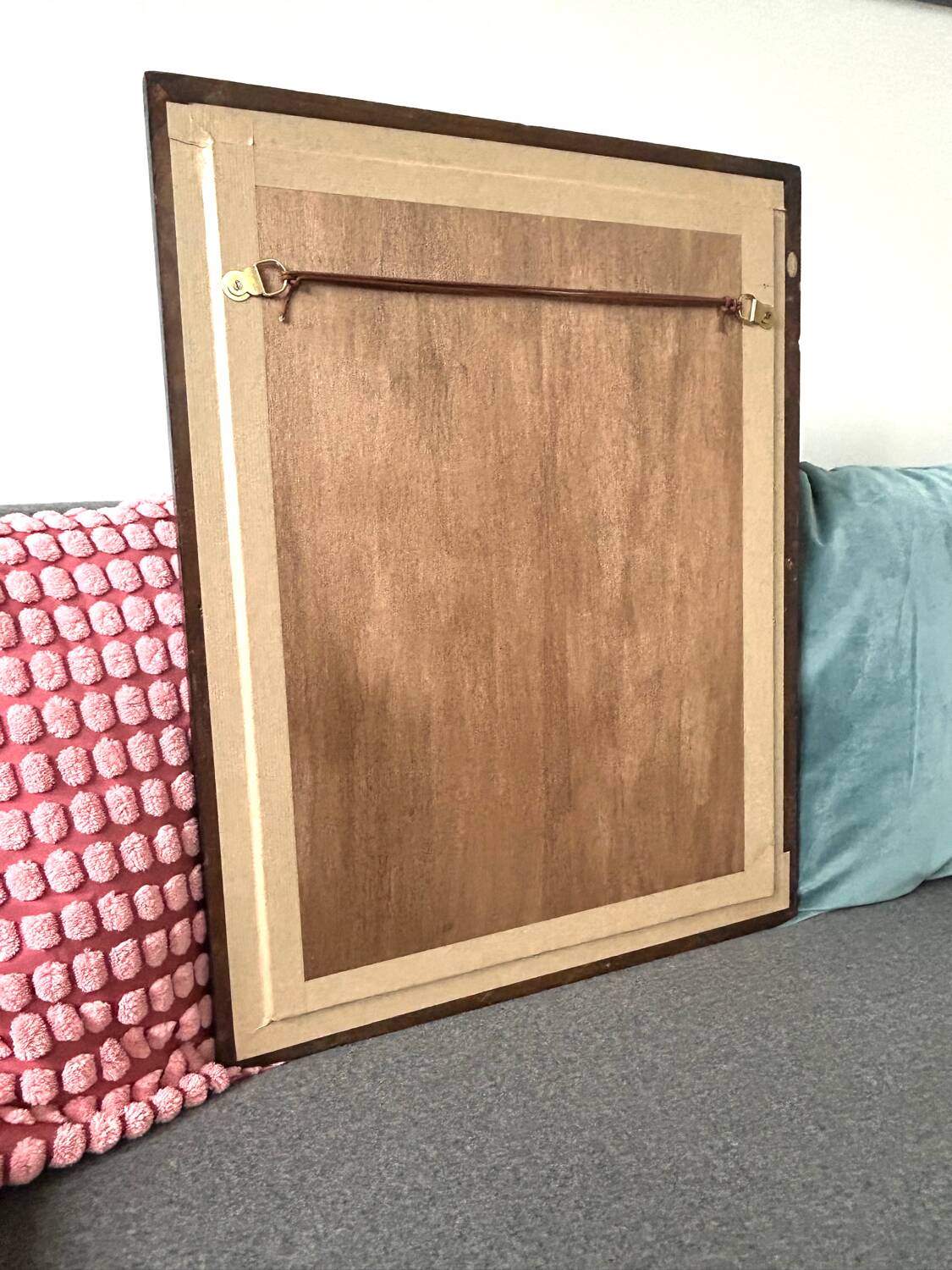 Art Deco rosewood and brass mirror