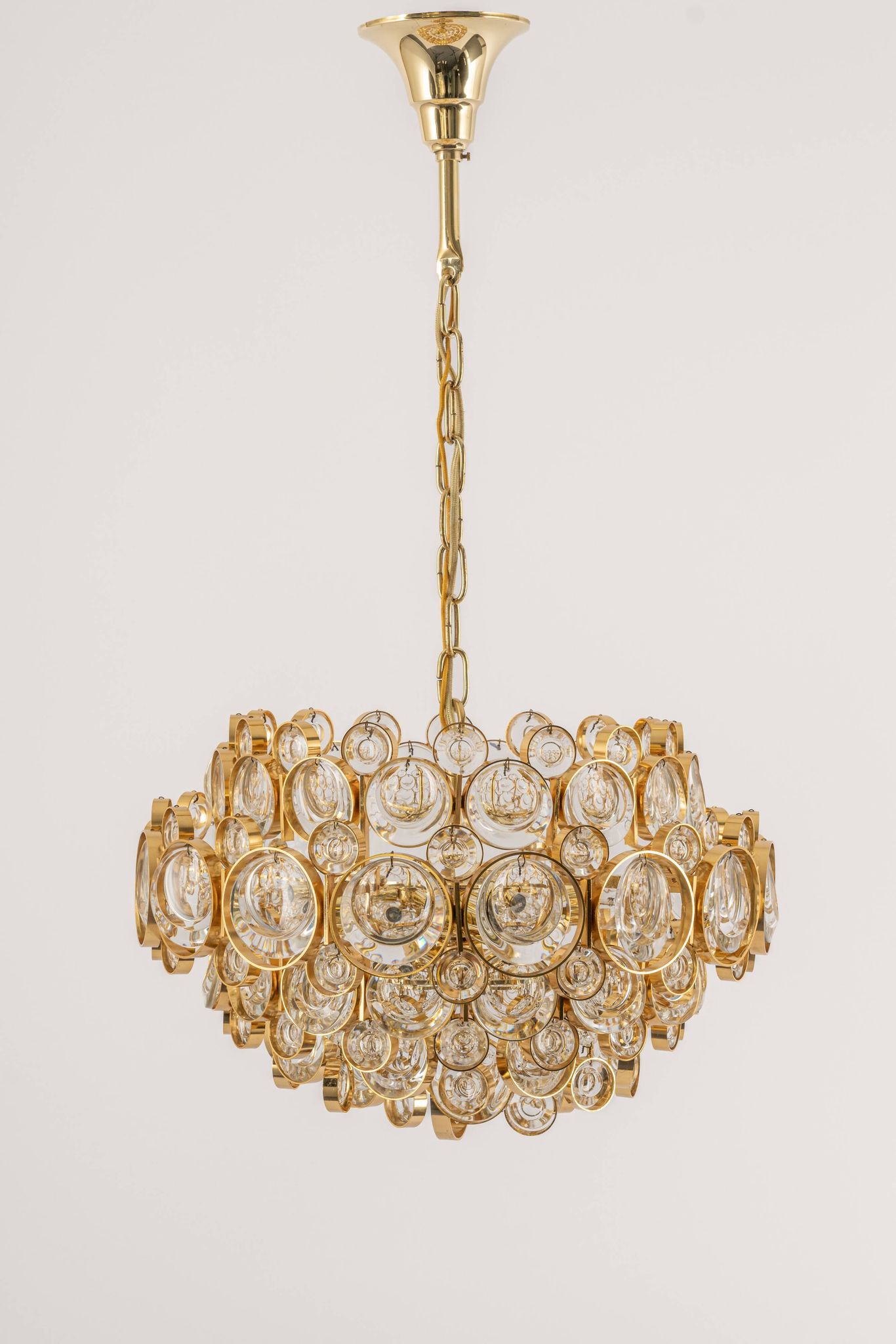 Lustre en laiton doré par Palwa Allemagne, années 1970