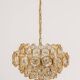 Lustre en laiton doré par Palwa Allemagne, années 1970