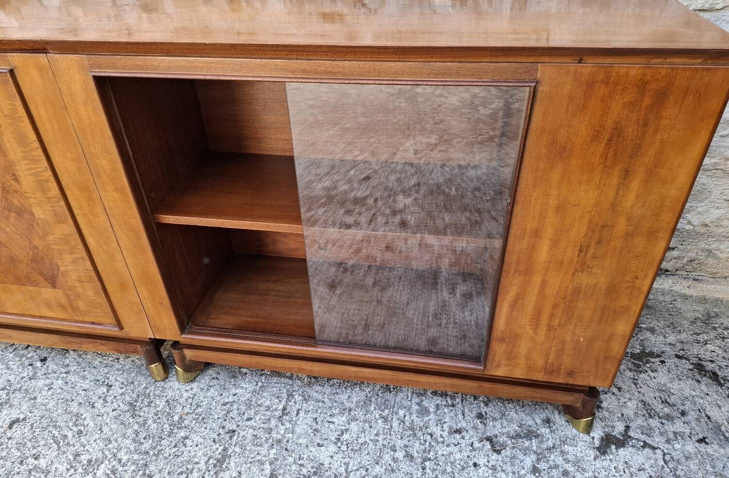 Mahogany glass sideboard, 1950