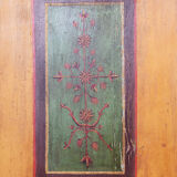 Restored Biedermeier Wardrobe, Spruce, Preserved Original Paintings, Czechia, 1800s