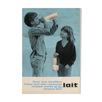 Affiche vintage pour le lait