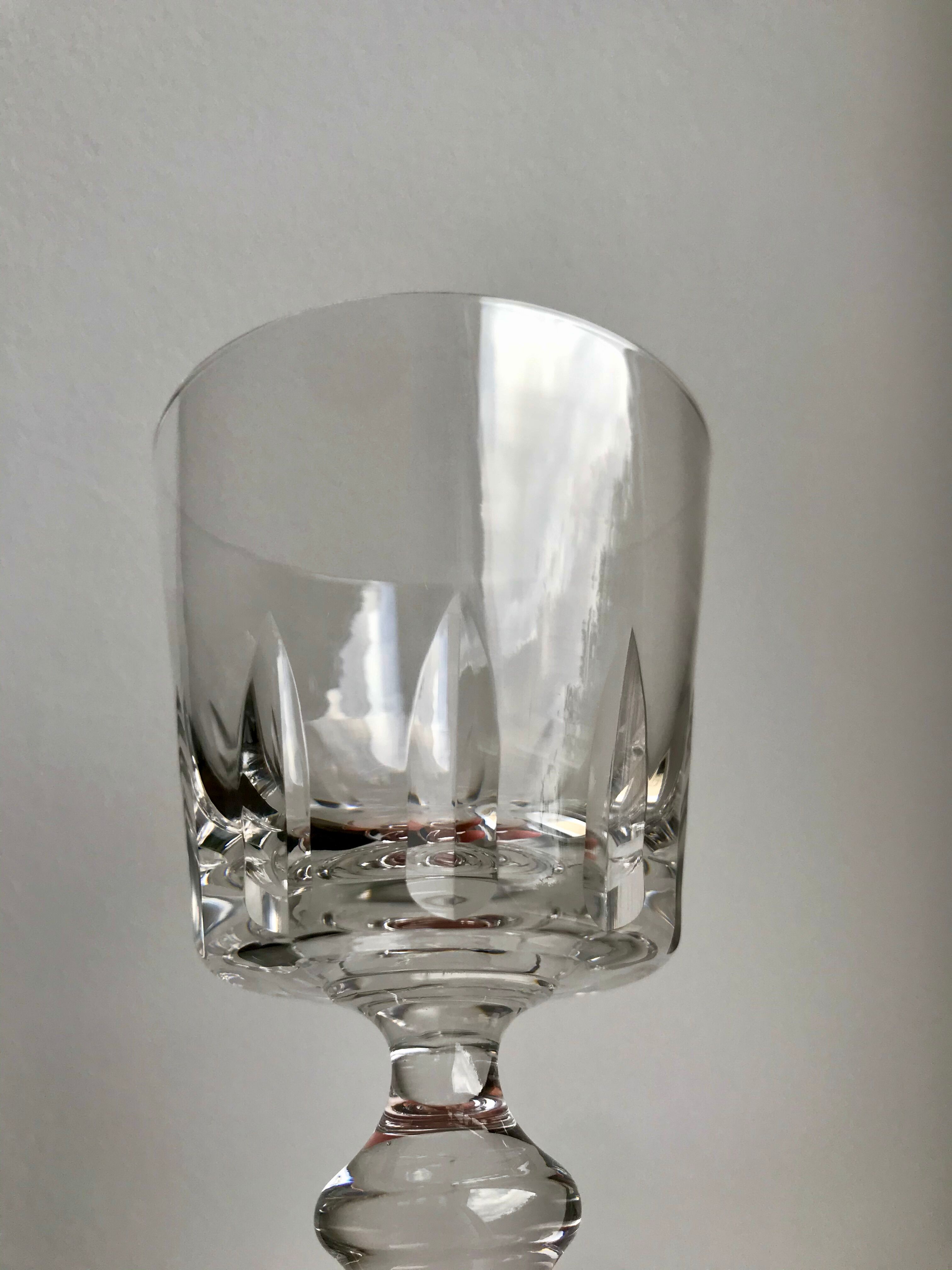 Lot de 9 verres à vin en cristal début XXème