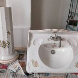 Lavabo colonne décor moustiers