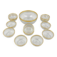 Saint-Louis Golden Laurels, dessert service, bowl and 12 small dishes.