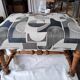 Lot de 2 poufs rectangulaire banquette pied de lit art déco retapissée vintage années 1930/1950