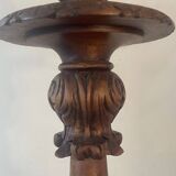Antique carved wooden lamp 67cm