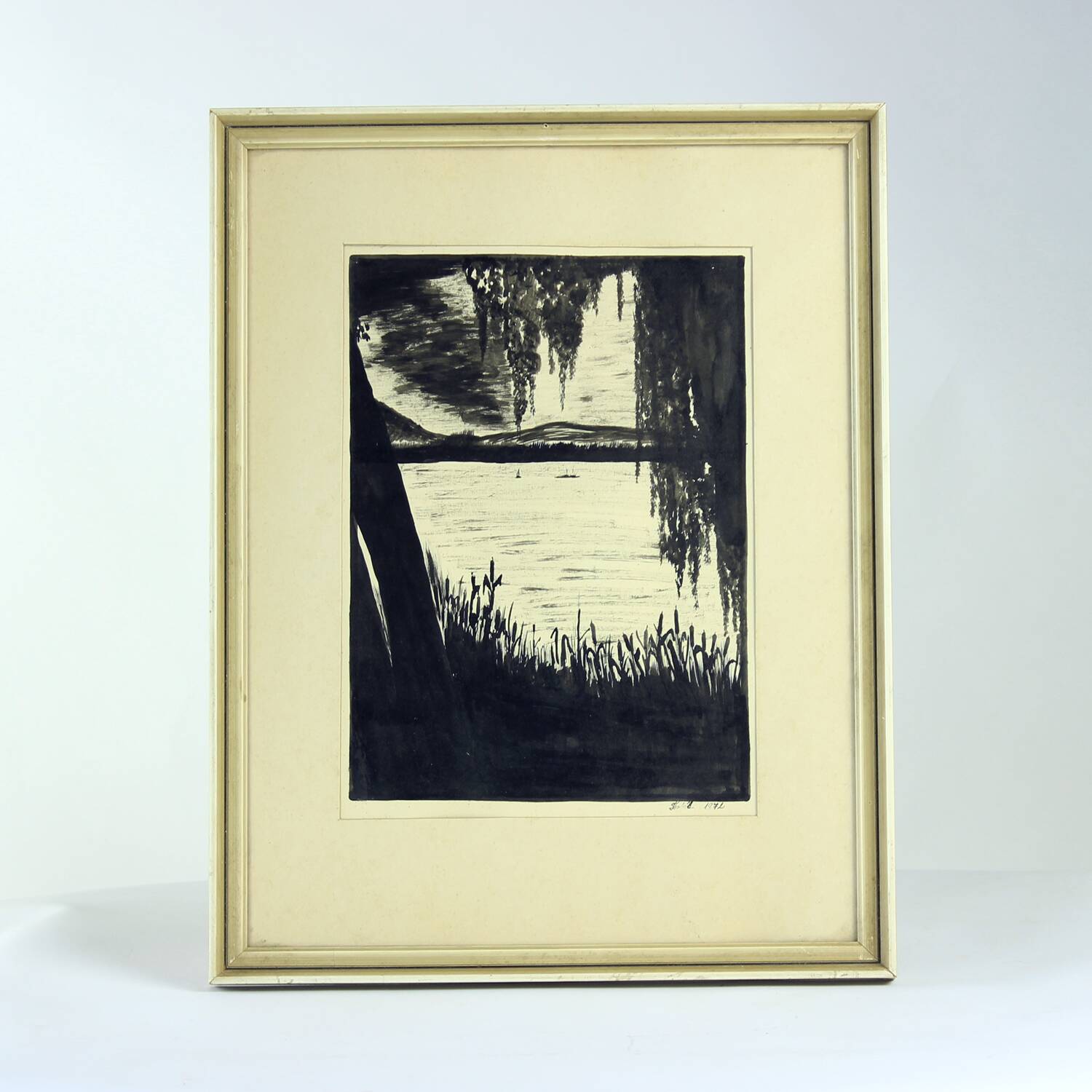 Ensemble de 2 peintures sur papier, signées Sestak 1972