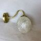 Brass and glass swan neck wall sconce lamp 1980s