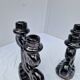 Set of 2 vintage two-light candle holders in Vallauris ceramic design.