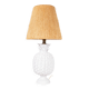 Grande lampe ananas en céramique et fibres naturelles, Italie, 1980s