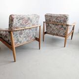 Set of 2 floral print lounge chairs by Carl Straub for Goldfeder 1960s