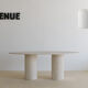 Natural travertine calypso oval dining table 240x100