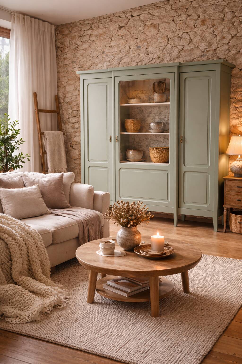 Bronze green display cabinet bookshelf