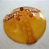Large serving dish or amber-coloured compotier