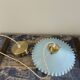 Vintage suspension lamp in blue opaline electrified to nine