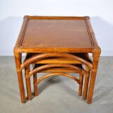 Rattan trundle table 1980