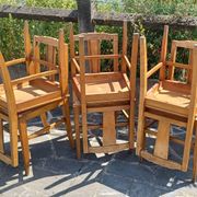 6 wooden chairs, 1950s