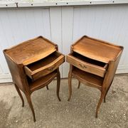 Pair of bedside tables with 1 drawer and a niche, Louis XV style
