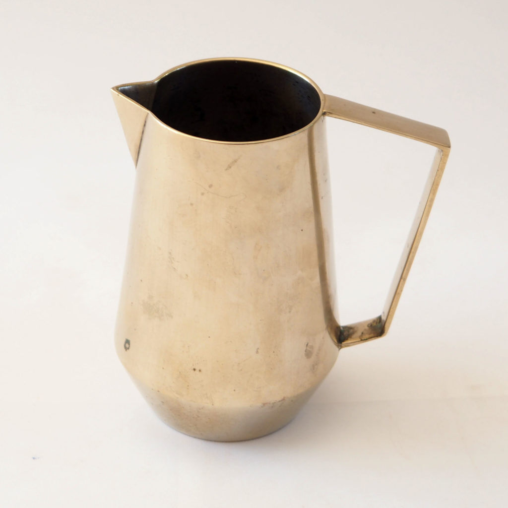 Duo of bronze pitchers