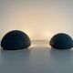Round black metal wall lights, small and large set, by Bega, 1970s, Germany.