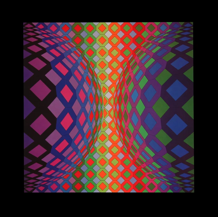 Victor vasarely - complete portfolio of 8 posters from 1974 - universal structures of the octagon
