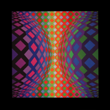 8 affiches de 1974, Victor vasarely, structures universelles de l'octogone