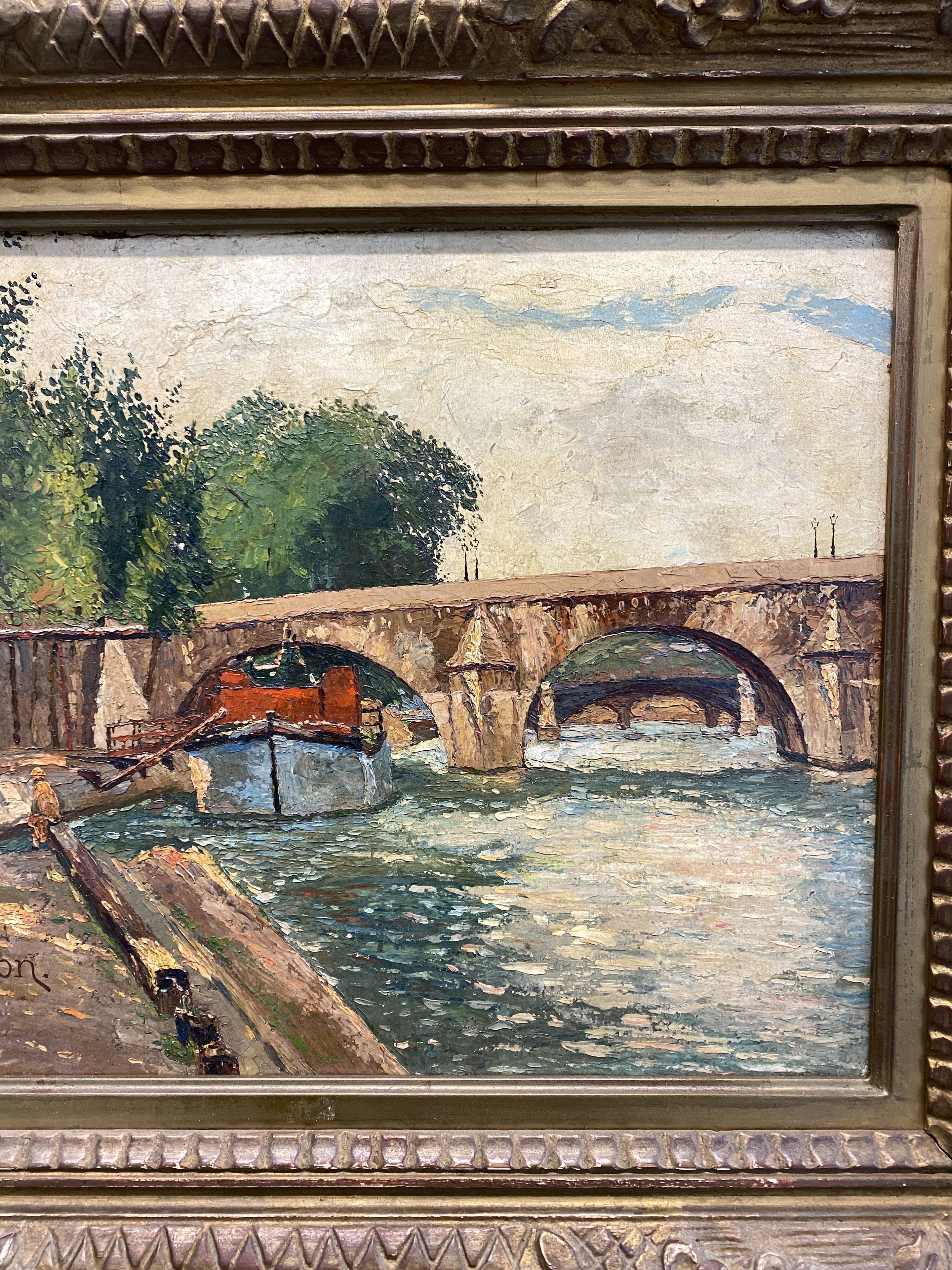 Parisian Seine quay signed L.Chardon