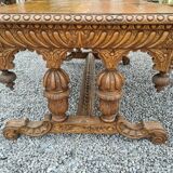 Oak desk table renaissance style