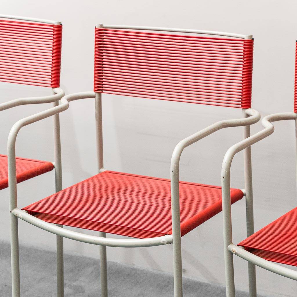 Set of 6 chairs mod. spaghetti giandomenico belotti for alias ​​80s vintage