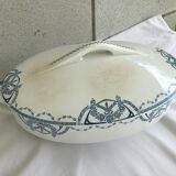 Soupière Terre de Fer oval Sarreguemines blue jeans decoration