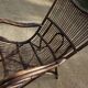 Chaise longue vintage en bambou et rotin avec coussins en cuir, années 1960