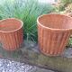 Pair of braided bamboo pot cover / vintage 60s-70s