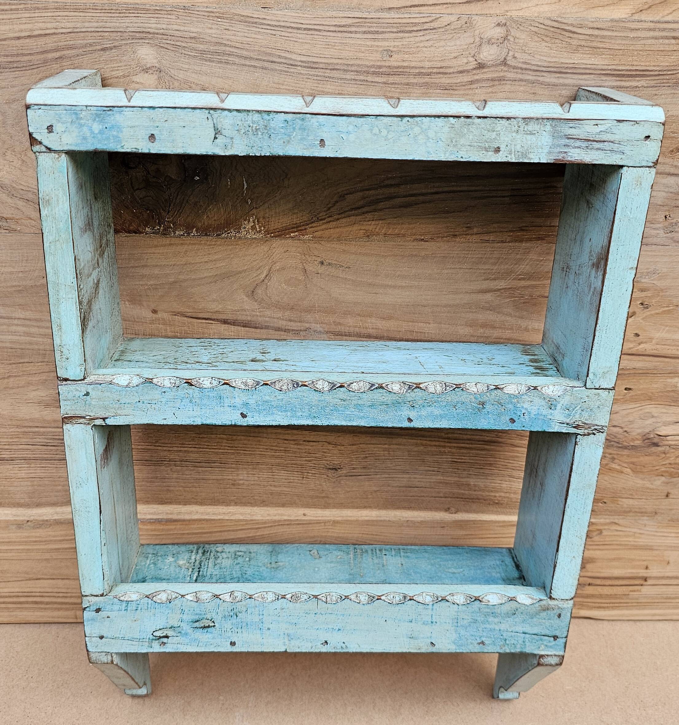 Burmese teak wall shelf