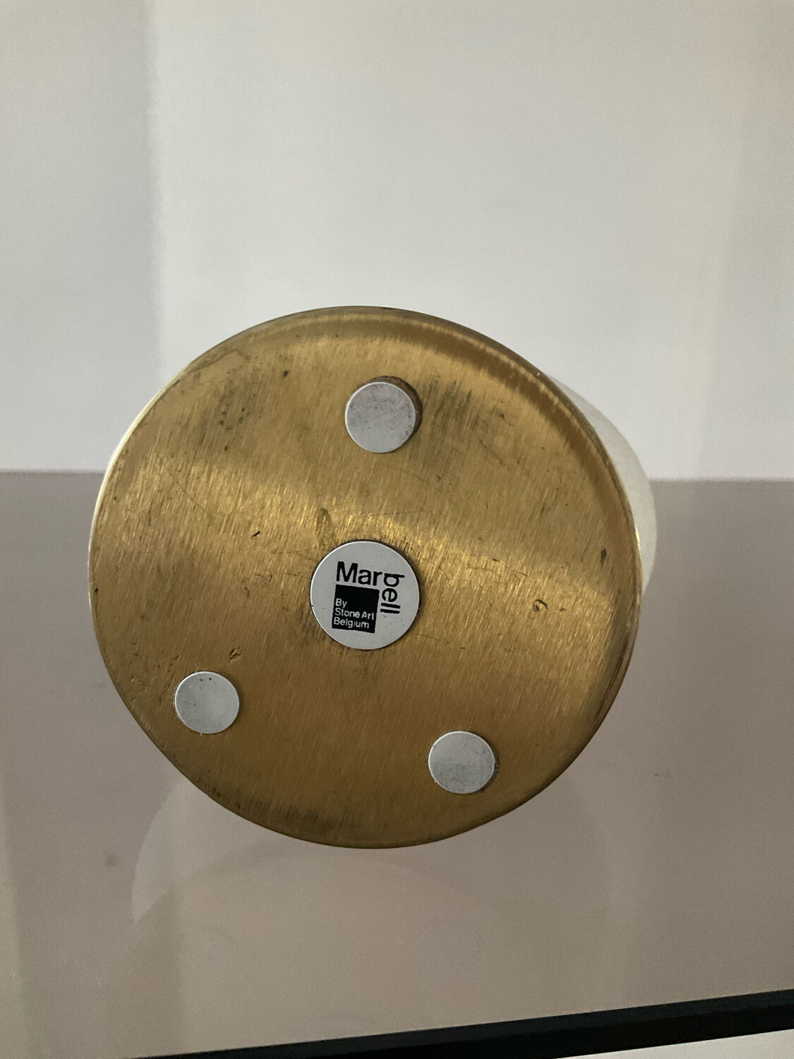 Vintage marbell paper press in stone and bronze