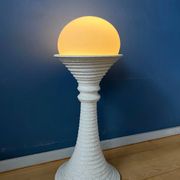 White ceramic floor lamp Mid-Century Space Age by Doria Leuchten