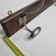 Wall coat rack, two double hooks, steel and wood, 50 cm