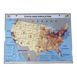 Ancienne carte MDI États-Unis USA vintage