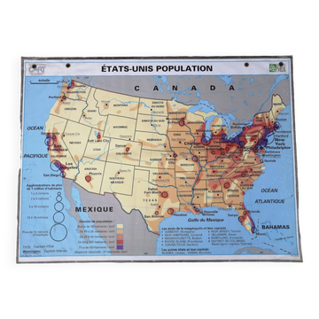 Ancienne carte MDI États-Unis USA vintage