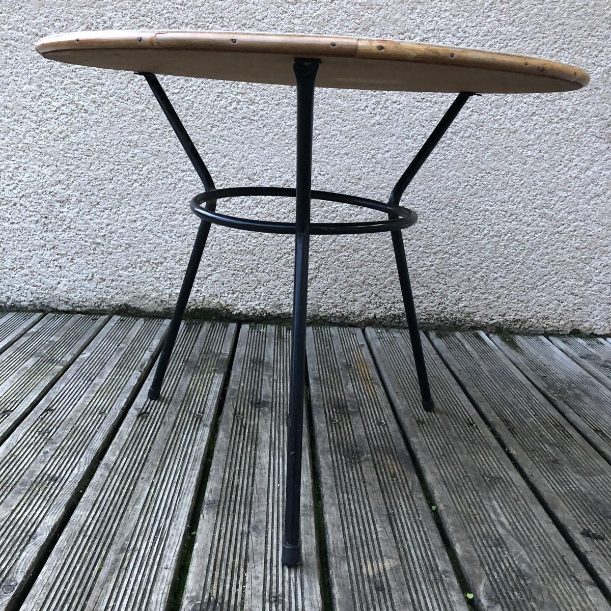 Tripod iron coffee table in 1950s