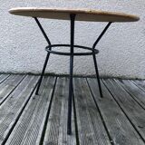 Table basse tripode en fer 1950s
