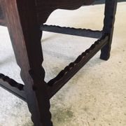 Low Arts & Crafts Oak & Rush Armchair, Belgium 1920s