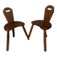 Pair of Brutalist Tripod Low Chairs