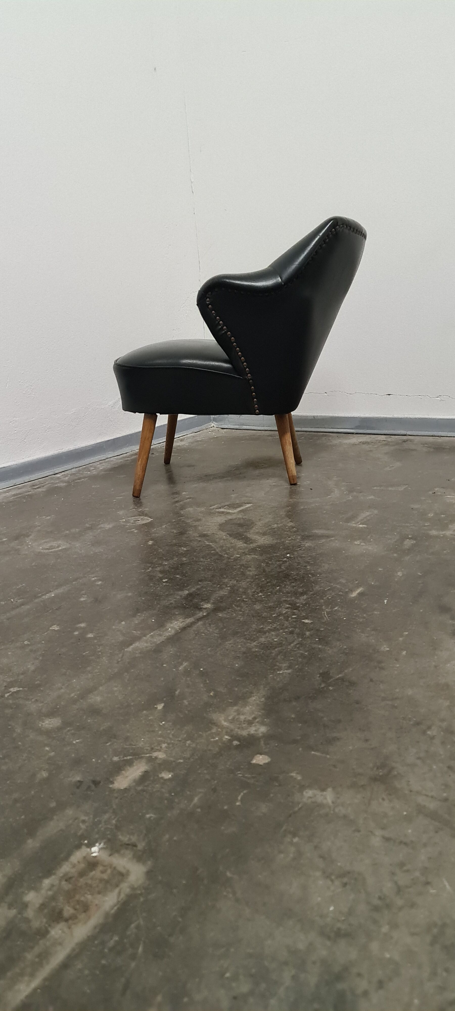 Vintage black skai cocktail chair