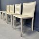 Beige leather dining chairs by Cattelan Italy, set of 4 - 1980s