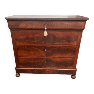 Commode ancienne bois et marbre