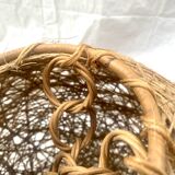 Vintage rope and rattan ball pendant light - 36 cm
