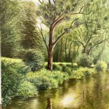 Green landscape signed in 2005