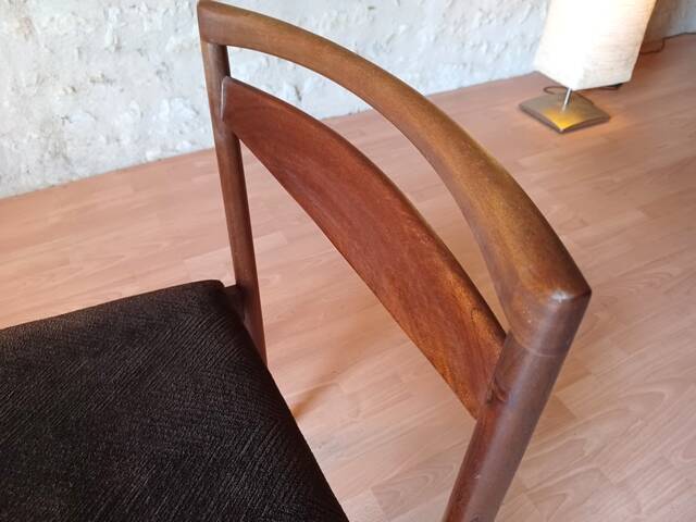 4 chaises Mcintosh teck et tissus velours vintage 1960